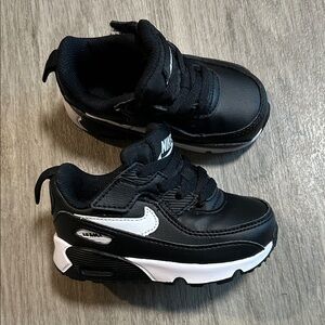 Nike Kids Black and White Swoosh Sneakers